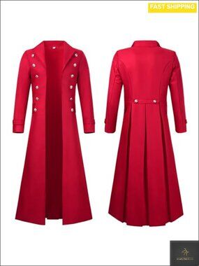 Victorian Steampunk Long Trench Coat Gothic Cosplay Costume